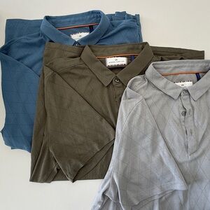 Modern Amusement Men's Polo Shirt Set - Blue, Olive, Gray bundle (3 shirts)